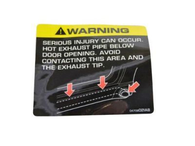 Dodge 4708021AB LABEL Exhaust Warning
