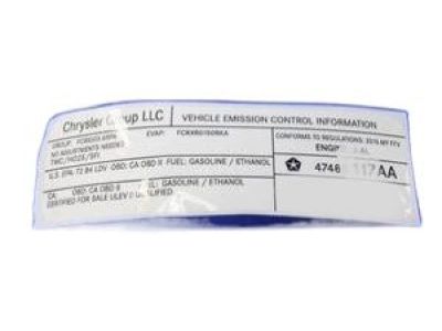 Ram 47480117AA LABEL Vehicle Emission Control Information
