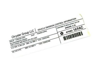 Dodge 47480169AC LABEL Vehicle Emission Control Information