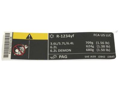 Dodge 68250254AA LABEL Air Conditioning System