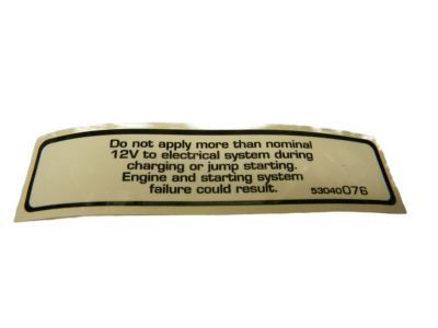 Ram 53040076 LABEL Battery Jump Start