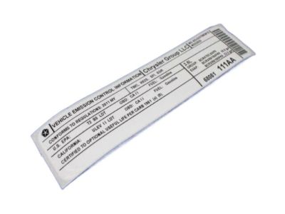 Ram 68081111AA LABEL VECI Label