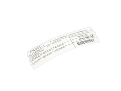 Dodge 47480520AA LABEL Vehicle Emission Control Information