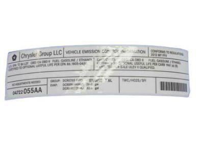 Ram 4722055AA LABEL Vehicle Emission Control Information