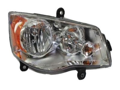 Mopar 5113336AI Headlamp Assembly, Black Bezel, Front Passenger Side