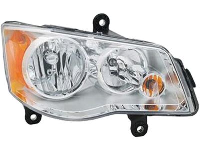 Mopar 5113336AI Headlamp Assembly, Black Bezel, Front Passenger Side