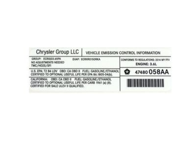 Ram 47480058AA LABEL VECI Label