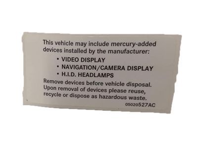 Jeep 5020527AC LABEL Mercury Warning