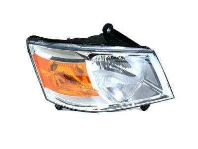 Mopar 5113332AD Headlamp Assembly, Black Bezel, Front Passenger Side