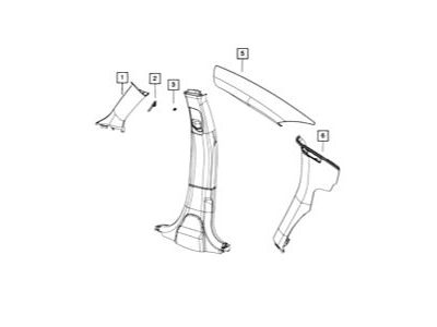 Dodge 5LN23DX9AD MOLDING A PILLAR Includes Clips