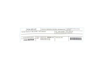 Ram 47480869AA LABEL VECI Label