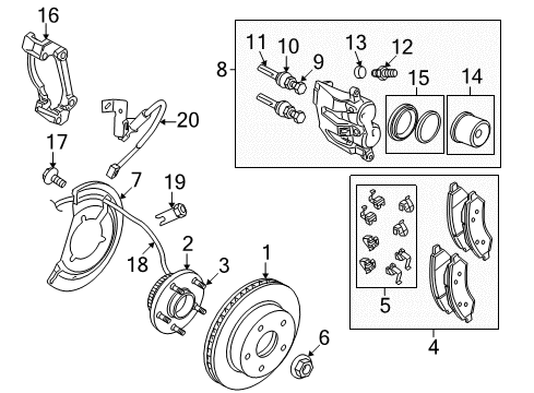2008 Dodge Ram 1500 Brake Pads, Rear Diagram for 68334863AB