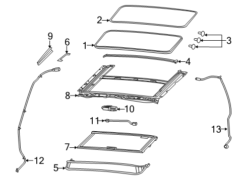 2023 Ram 1500 Sunroof - Body & Hardware Diagram 2 - Thumbnail