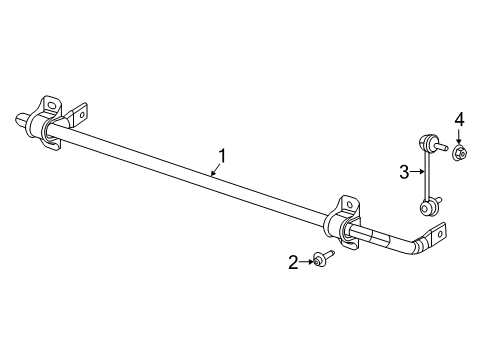 2022 Jeep Compass Rear Suspension Components, Lower Control Arm, Stabilizer Bar Diagram 1 - Thumbnail