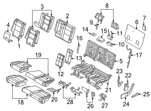 2022 Jeep Grand Cherokee WK Rear Seat Components Diagram 2 - Thumbnail