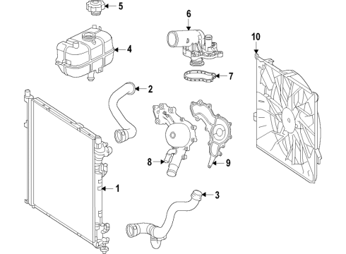 2021 Jeep Grand Cherokee L Radiator Diagram for 68488315AB