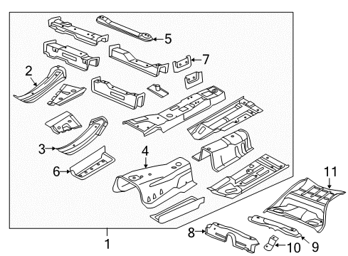 2022 Chrysler 300 Floor & Rails Diagram