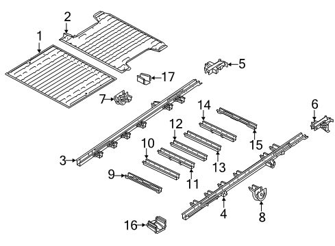 2023 Ram ProMaster 3500 Rear Floor & Rails Diagram 2 - Thumbnail