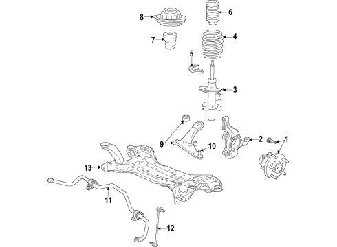 2021 Jeep Renegade Strut, Front Passenger Side Diagram for 68499436AA