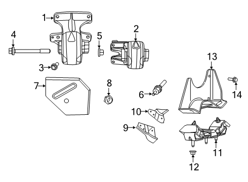 2023 Ram 1500 Engine & Trans Mounting Diagram 6 - Thumbnail