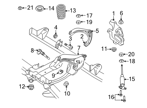 2021 Ram 1500 Classic Coil Spring, Front Diagram for 68507385AA