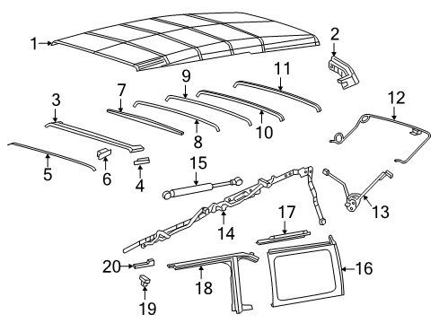 2024 Jeep Wrangler Top Cover & Components Diagram 2 - Thumbnail