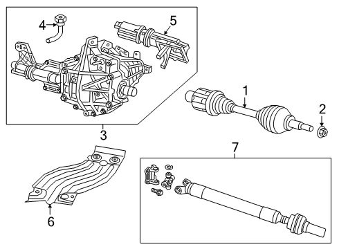 2022 Ram 1500 Differential Assembly, Front Diagram for 68441650AC