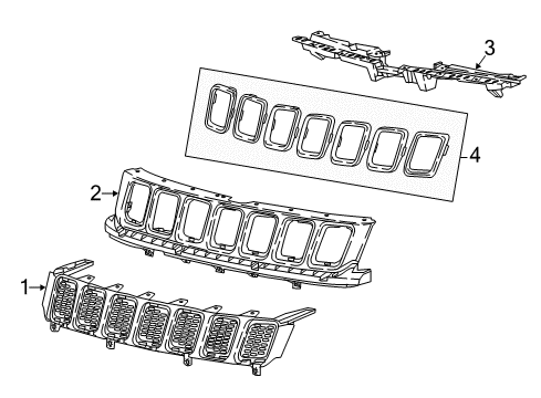 2022 Jeep Compass Grille & Components Diagram 1 - Thumbnail