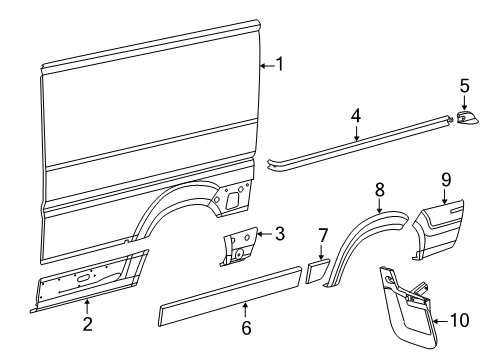 2022 Ram ProMaster 2500 Side Panel & Components, Exterior Trim - Body & Hardware Diagram 6 - Thumbnail