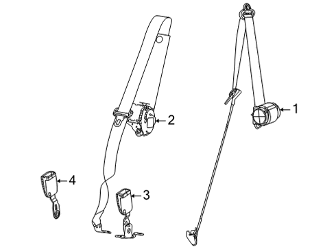 2022 Jeep Grand Cherokee L Second Row Seat Belts Diagram 2 - Thumbnail