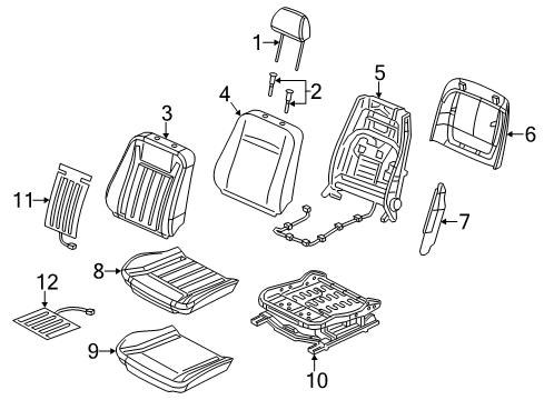 2023 Dodge Charger Front Seat Components Diagram 2 - Thumbnail