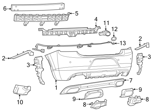 2023 Dodge Charger Bumper & Components - Rear Diagram 1 - Thumbnail