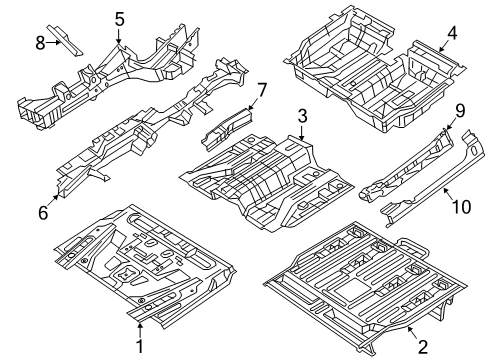2022 Chrysler Voyager Floor & Rails Diagram
