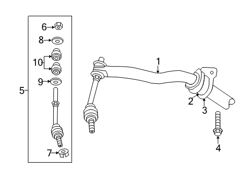 2021 Ram 1500 Classic Stabilizer Bar & Components - Front Diagram 1 - Thumbnail