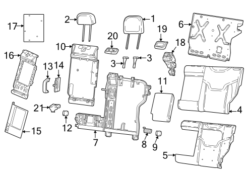 2023 Dodge Hornet Armrest, Black, Rear Center Diagram for 7QH72LXHAA