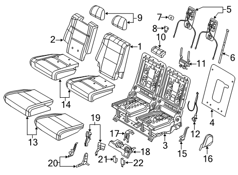 2023 Dodge Durango Rear Seat Components Diagram 2 - Thumbnail