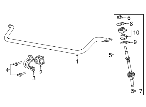 2022 Ram 2500 Stabilizer Bar & Components - Front Diagram 1 - Thumbnail