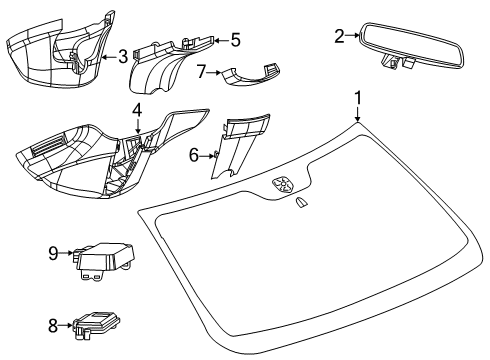 2022 Ram 2500 Glass - Windshield Diagram