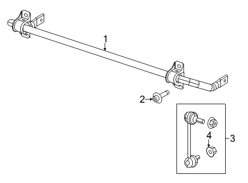2022 Jeep Cherokee Rear Suspension Components, Lower Control Arm, Stabilizer Bar Diagram 2 - Thumbnail