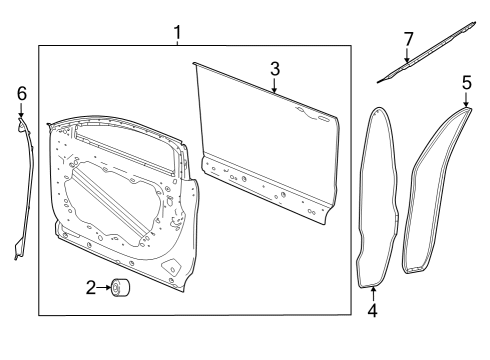 2023 Dodge Hornet Door Weatherstrip, Front Diagram for 68606968AA