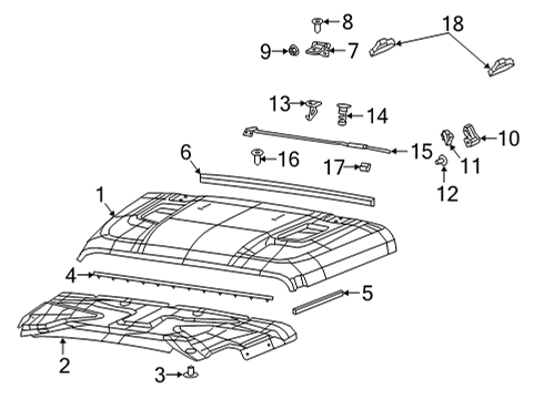 2022 Jeep Gladiator Hood & Components Diagram 1 - Thumbnail