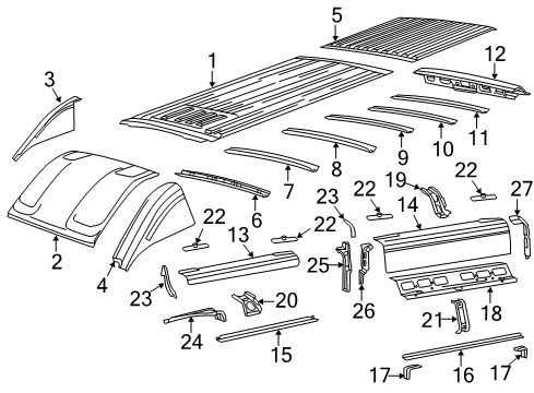 2022 Ram ProMaster 2500 Roof & Components Diagram 3 - Thumbnail