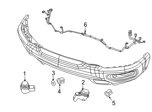 2023 Ram 1500 Electrical Components - Front Bumper Diagram 1 - Thumbnail