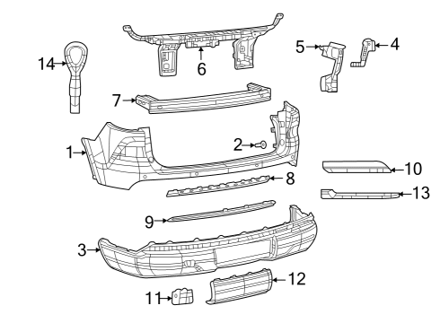 2023 Jeep Grand Cherokee Lower Cover, Rear Diagram for 68580796AA