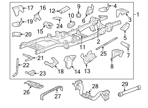 2015 Ram 2500 Crossmember Diagram for 52121444AF