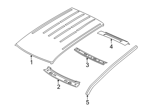 2022 Jeep Grand Cherokee WK Roof & Components, Exterior Trim - Body & Hardware Diagram 3 - Thumbnail