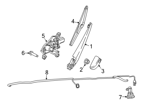 2022 Jeep Grand Cherokee WK Wiper & Washer Components Diagram 1 - Thumbnail