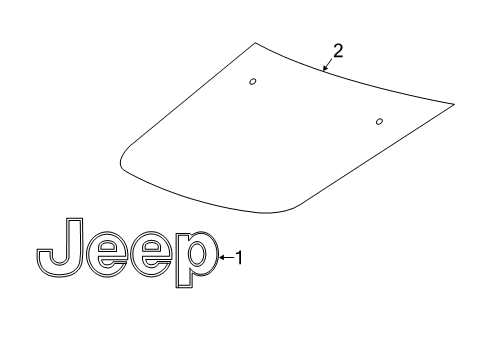 2022 Jeep Compass Nameplate, Red Diagram for 68578430AA