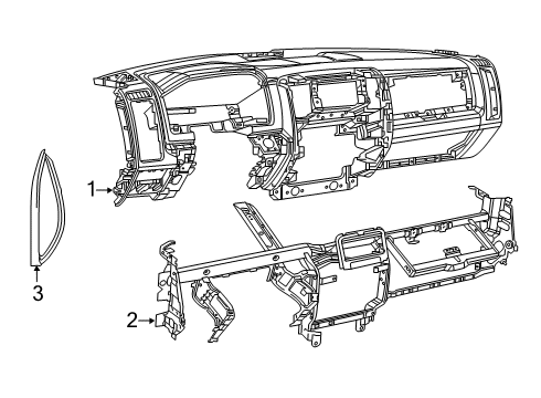 2021 Ram 2500 Cluster & Switches, Instrument Panel Diagram 1 - Thumbnail