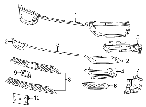 2021 Chrysler 300 Bumper & Components - Front Diagram 2 - Thumbnail